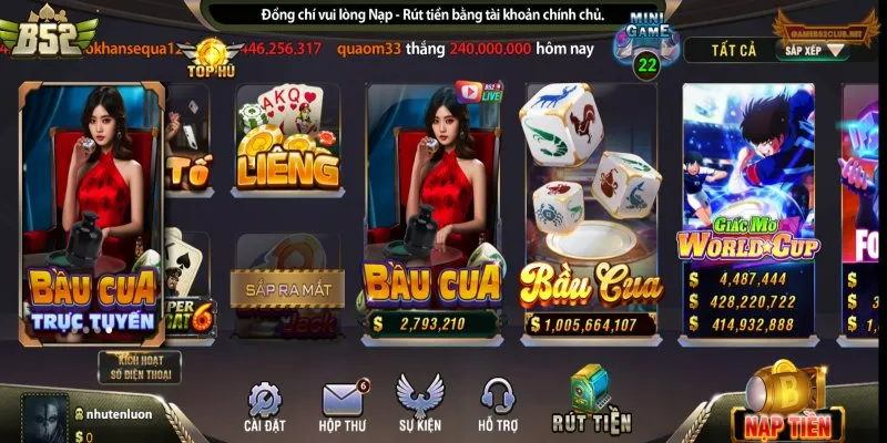 Chơi bầu cua B52 Club kiếm tiền trực tuyến cực dễ